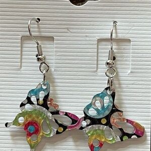 Colorful Butterfly Cutout Dangle Earrings